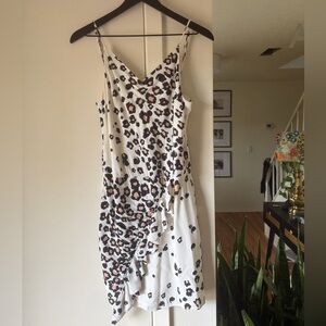 Karina Grimaldi Revolve White and Black Cheetah print Dress